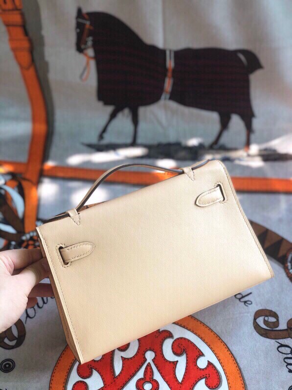 에르메스 미니 켈리백22 트렌치 은장 스위프트